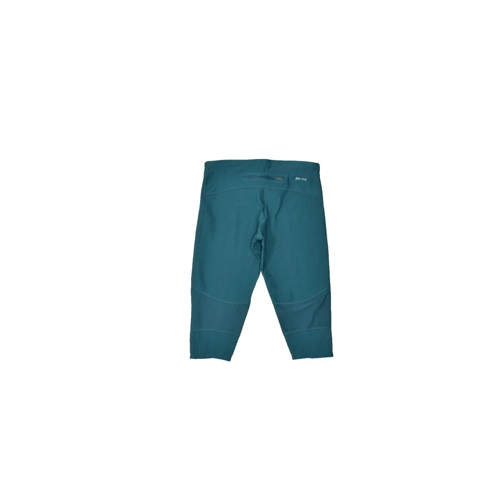 Nike Dri-Fit Women's XS Running Cropped Leggings Teal Mesh Panel Reflective